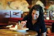Praline cheesecake brings a smile to Tricia Cochran.